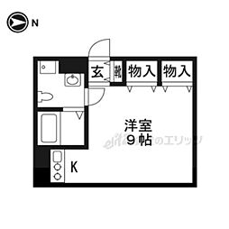 烏丸アネックス ワンルームの間取図画像