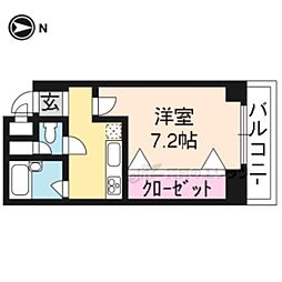 ラビーム河原町 1Kの間取図画像