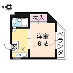 今出川うえだビル 1Kの間取図画像