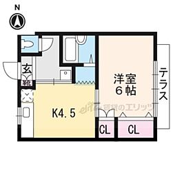 シャローム7 1Kの間取図画像
