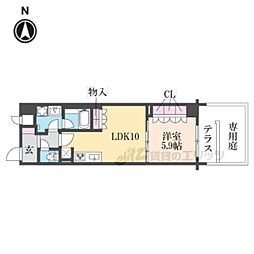 リーガル京都二条城前 1LDKの間取図画像