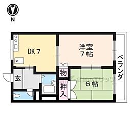 メゾンパ・ドゥ・ドゥー 2DKの間取図画像
