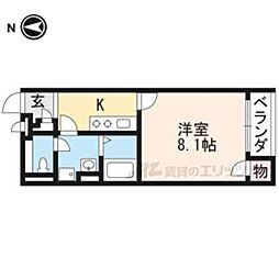 クレイノアローウェアハウス 1Kの間取図画像