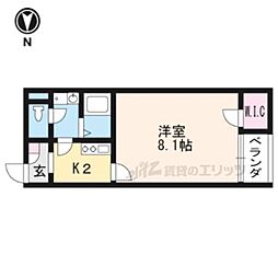 レオネクストコンフォール百々 1Kの間取図画像