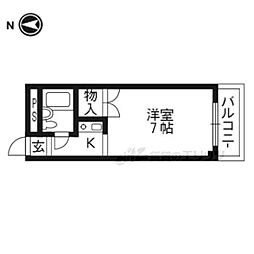 ハイツタケイチ 1Kの間取図画像