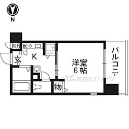エステムコート京都河原町プレジール 1Kの間取図画像