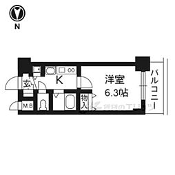 プレサンス京都駅前千都 1Kの間取図画像
