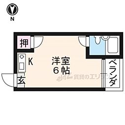 大文字ハイツ ワンルームの間取図画像