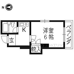 GRANDVALUE四条烏丸 1Kの間取図画像