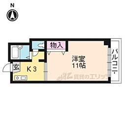 シュール西院 1Kの間取図画像