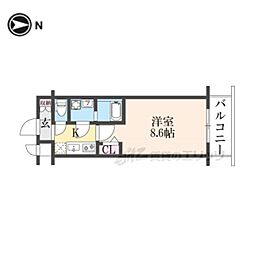 CREST TAPP京都太秦天神川dexII 1Kの間取図画像