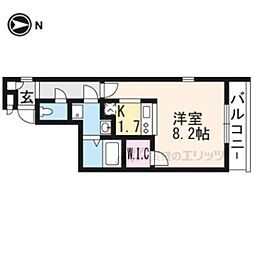 ザガーネットスイートレジデンス山科三条 1Kの間取図画像