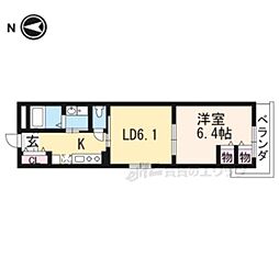 グランレブリー御所西2 2Kの間取図画像