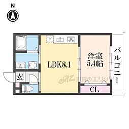 プライベートレジデンス東山七条 1LDKの間取図画像