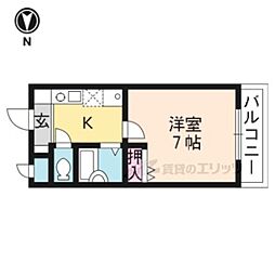 メゾン山城 1Kの間取図画像