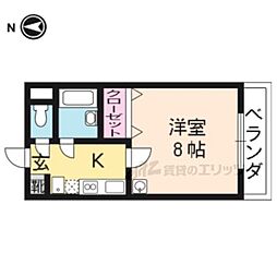 メゾン・ベローナ 1Kの間取図画像