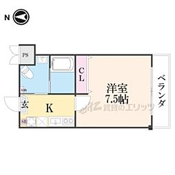 メゾン・ベローナ 1Kの間取図画像