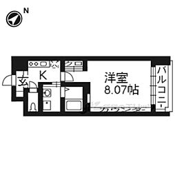 プラネシア京阪出町柳 1Kの間取図画像