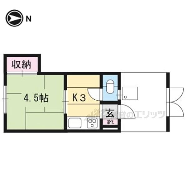 清風荘 7｜京都府京都市左京区北白川久保田町(賃貸アパート1K・2階・18.00㎡)の写真 その2