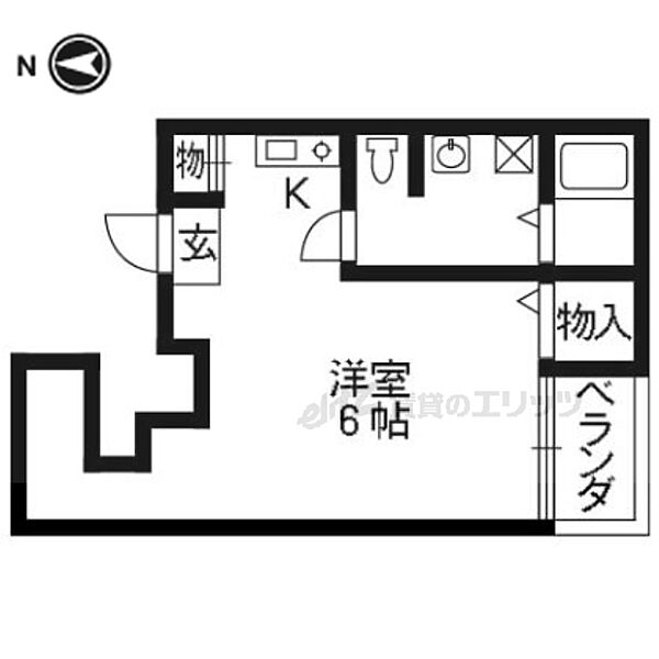 コーポ正木 2-B｜京都府京都市下京区油小路通高辻下ル麓町(賃貸アパート1K・2階・18.00㎡)の写真 その2