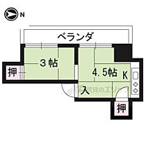 牧定荘 3 ｜ 京都府京都市左京区田中春菜町（賃貸アパート1K・1階・14.51㎡） その2