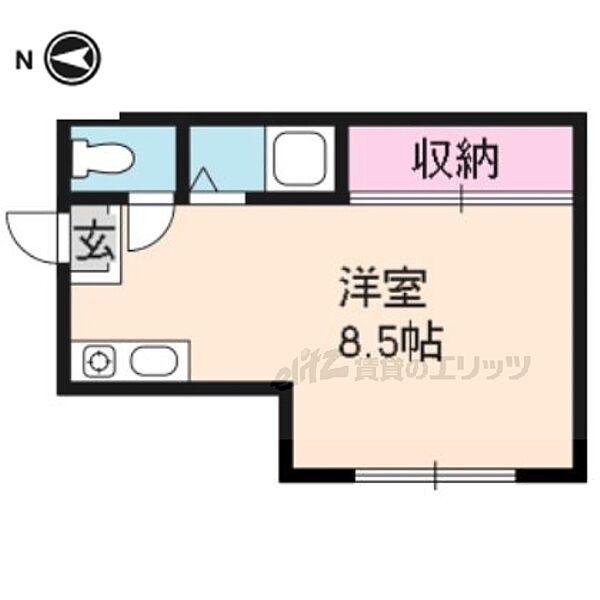 京都府京都市北区紫野西藤ノ森町(賃貸マンション1R・2階・20.57㎡)の写真 その2