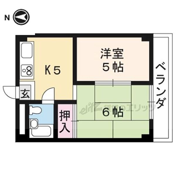 京都府京都市左京区高野竹屋町(賃貸マンション2DK・2階・30.00㎡)の写真 その2