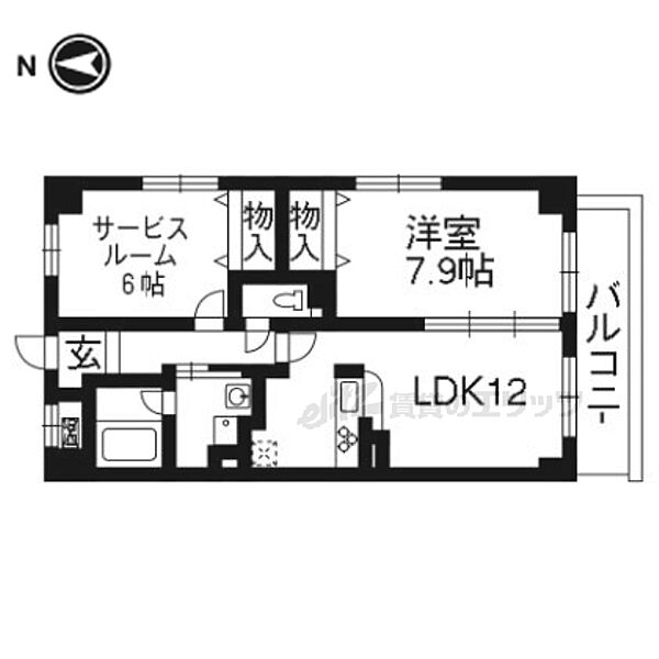 京都府京都市上京区石薬師通寺町東入大猪熊町(賃貸マンション2LDK・3階・60.25㎡)の写真 その2