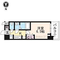 アドバンス京都ソナーレ 1Kの間取図画像