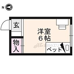 京阪本線 出町柳駅 徒歩19分の賃貸アパート 1階ワンルームの間取り