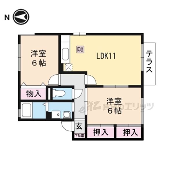 滋賀県大津市和邇今宿(賃貸アパート2LDK・1階・54.19㎡)の写真 その2