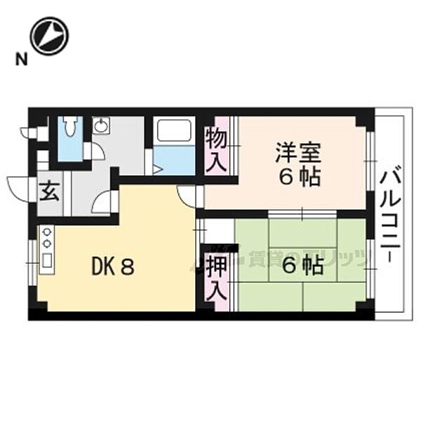 ミックマックシックス 302｜滋賀県大津市滋賀里2丁目(賃貸アパート2LDK・3階・50.40㎡)の写真 その2