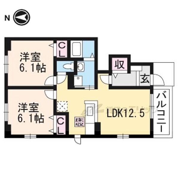 ジョイアルミュールＣ棟 104｜滋賀県甲賀市甲南町野田(賃貸アパート2LDK・1階・55.23㎡)の写真 その2