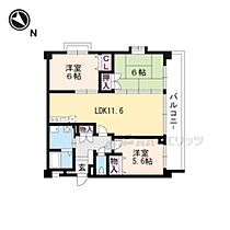 滋賀県草津市野路一丁目（賃貸マンション3LDK・2階・64.93㎡） その2