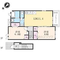 滋賀県東近江市桜川東町（賃貸アパート2LDK・2階・57.12㎡） その2