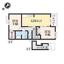 クレール聖徳Ｃ 202 ｜ 滋賀県東近江市聖徳町（賃貸アパート2LDK・2階・57.21㎡） その2