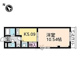 ヴィラ草津 1Kの間取図画像