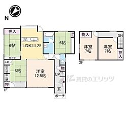 JR東海道・山陽本線 野洲駅 徒歩12分の賃貸一戸建て 1階6LDKの間取り