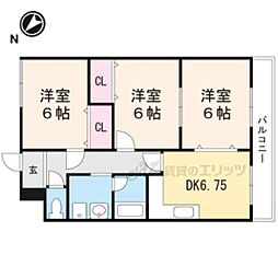 ヴィラ梅ノ井 3階3DKの間取り