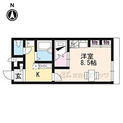 レオパレス唐崎ヶ丘 1階1Kの間取り