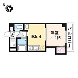 JR東海道・山陽本線 野洲駅 徒歩26分の賃貸マンション 2階1DKの間取り