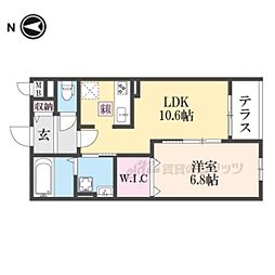 ヴェールフォンセ 105 1階1LDKの間取り