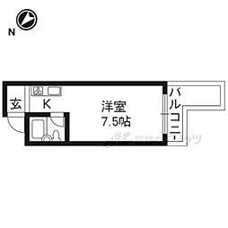 シャトレービル 3階1Kの間取り