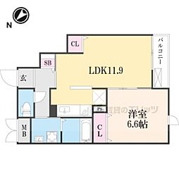 フェリス 1LDKの間取図画像