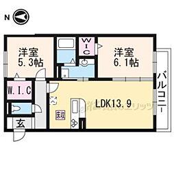 ボヌール 2LDKの間取図画像