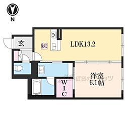 シャーメゾン膳所本町 1LDKの間取図画像