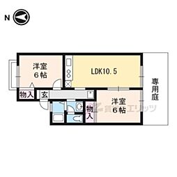 セジュールレイクサイド 2LDKの間取図画像