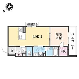 ミラージュ膳所 1LDKの間取図画像