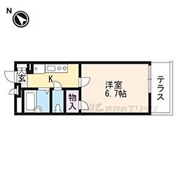 レオパレスカルム大津 1Kの間取図画像