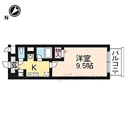 メゾンクレール3 1Kの間取図画像
